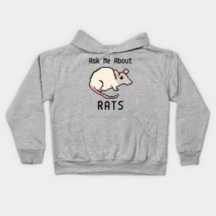 Pixel Art: Ask Me About RATS! Kids Hoodie